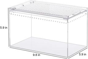 img 1 attached to 🐍 NANEEZOO Magnetic Acrylic Enclosure: 10x6x6 Inch Reptile Habitat Terrarium Cage for a Wide Range of Creatures