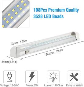 img 2 attached to 🔆 MIHAZ LED Interior Light Bar - Universal 108 LED Strip with ON/Off Switch for RVs, Vans, Trucks, Lorries, Campers, Boats, Caravans, Motorhomes (Set of 4)