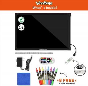 img 3 attached to Создавайте художественные шедевры с Woodsam's Erasable LED Drawing Board + 8 флуоресцентными маркерами