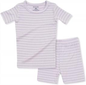 img 4 attached to Детский пижамный комплект: ребристая одежда для сна с полосатым рисунком для малышей и девочек