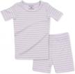 kids pajama set: striped pattern toddler snug fit ribbed sleepwear for boys and girls logo