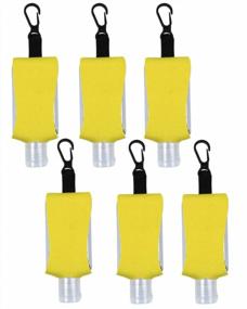 img 4 attached to 6-Pack 1Oz Travel Sized Hand Sanitizer Gel Liquid Soap Keychain Holder With Reusable Flip Cap Portable Bottle (Yellow1)