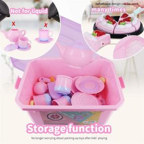 img 1 attached to 54-Piece Play Food Toy Set With Tea Party Accessories, Cookies, And Ice Cream - Perfect Pretend Kitchen Set For Girls With Chef Hat And Pink Apron - Ideal Kids And Toddlers Toy Gift