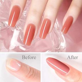 img 1 attached to MIZHSE Poly Nail Extension Gel: Professional Enhancement Tool For Starter (30ML-Apricot) - Nude Color Builder Gel Thickening