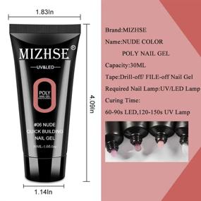 img 2 attached to MIZHSE Poly Nail Extension Gel: Professional Enhancement Tool For Starter (30ML-Apricot) - Nude Color Builder Gel Thickening