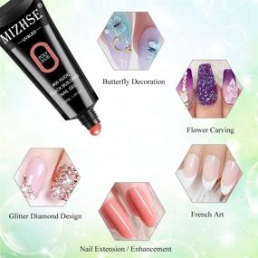 img 3 attached to MIZHSE Poly Nail Extension Gel: Professional Enhancement Tool For Starter (30ML-Apricot) - Nude Color Builder Gel Thickening