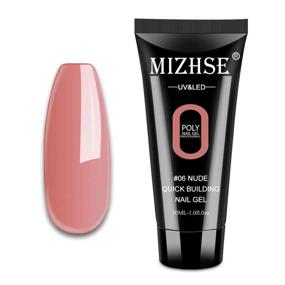 img 4 attached to MIZHSE Poly Nail Extension Gel: Professional Enhancement Tool For Starter (30ML-Apricot) - Nude Color Builder Gel Thickening