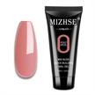 mizhse poly nail extension gel: professional enhancement tool for starter (30ml-apricot) - nude color builder gel thickening logo