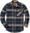 men's all cotton flannel button up shirt, long sleeve plaid casual outdoor soft brushed shirt logo