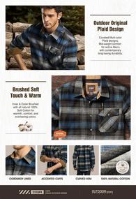 img 2 attached to Men'S All Cotton Flannel Button Up Shirt, Long Sleeve Plaid Casual Outdoor Soft Brushed Shirt