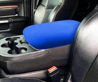 🔵 blue moebulb center console armrest soft pad protector cover for dodge ram 1500-5500 pickup trucks (1993-2018) logo