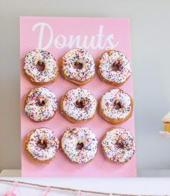 img 4 attached to Donut Wall Display Stand With Pink Dot Design - Perfect For Gender Reveal, Birthday Or Baby Shower!