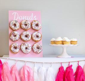 img 3 attached to Donut Wall Display Stand With Pink Dot Design - Perfect For Gender Reveal, Birthday Or Baby Shower!
