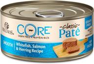 🐟 wellness core natural grain free wet canned cat food - whitefish, salmon & herring flavor - 5.5-ounce (pack of 24) logo