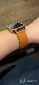 img 8 attached to Upgrade Your Apple Watch With Genuine Leather Strap - KYISGOS Compatible With IWatch Band In Retro Camel Brown/Black, Fits 41Mm/40Mm/38Mm Sizes