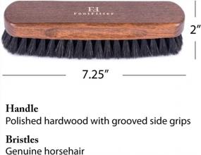 img 3 attached to FootFitter Genuine Horsehair Shoe Shine Brush, Made In Germany, Shoe Cleaning & Polishing Brush - (Black)