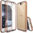 ringke fusion case for htc one a9 - rose gold: drop protection, shock absorption & attached dust cap + screen protector! logo