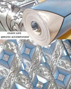 img 2 attached to Modern Silver And Blue QIHANG Foil Mosaic Wallpaper, Perfect For Hotels And Decorative Ceilings