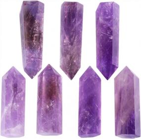 img 1 attached to Set Of 4 Healing Crystal Wands - Amethyst, Rock Quartz, Rose Quartz, And Rainbow Fluorite - 6 Faceted Single Point Reiki Stones For Meditation, Therapy, And Decor - 2 Inch Size By Mookaitedecor