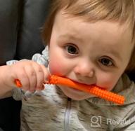 img 1 attached to Soft Silicone Hollow Teething Tubes For Babies - BPA Free And Safe For Dishwasher And Refrigerator - Ideal For 3-6 Months And 6-12 Months - Blue And Orange Colors Available review by John Carter