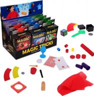 magic trick set for kids - 12 packs of magic tricks with over 15 easy-to-learn tricks each, party favors, pretend play, birthday fun games indoors/outdoors logo