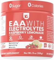 eaa & electrolyte powder for enhanced muscle building, endurance & recovery - sugar & caffeine free raspberry lemonade flavor by keppi logo