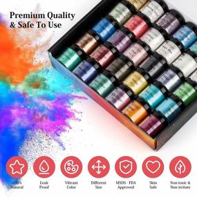 img 2 attached to 30 Color Mica Powder Pigment For Epoxy Resin - Natural Cosmetic Grade Glitter Colorant Pearlescent Powder For Painting, Soap Making, Nail Polish, Candle Making, Bath Bombs, Slime, And More - 5G Each