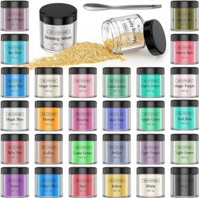 img 4 attached to 30 Color Mica Powder Pigment For Epoxy Resin - Natural Cosmetic Grade Glitter Colorant Pearlescent Powder For Painting, Soap Making, Nail Polish, Candle Making, Bath Bombs, Slime, And More - 5G Each