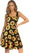 fashionable womens sleeveless scoop neck sundress: a must-have casual print a line midi dress! logo