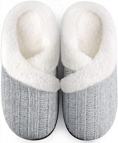 img 4 attached to Slippers For Women Fuzzy House Slip On Indoor Outdoor Bedroom Furry Fleece Lined Ladies Comfy Memory Foam Female Home Shoes Anti-Skid Rubber Hard Sole