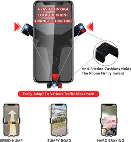 img 1 attached to Enhance Your Mercedes-Benz GLC300 with 1797 Accessories: Phone Mount & Car Cellphone Holder for C-Class, GLC-Class, AMG Models - Upgraded Black, Gravity-Assist, Dashboard Screen Navigation, Auto Vent Cradle