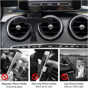 img 2 attached to Enhance Your Mercedes-Benz GLC300 with 1797 Accessories: Phone Mount & Car Cellphone Holder for C-Class, GLC-Class, AMG Models - Upgraded Black, Gravity-Assist, Dashboard Screen Navigation, Auto Vent Cradle