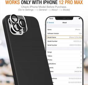 img 3 attached to Полный комплект защиты для IPhone 12 Pro Max — набор аксессуаров 6-в-1 с полуночным жидким силиконовым чехлом, 3 защитными пленками для экрана из закаленного стекла и 2 защитными кожухами для объектива камеры (2020, 6,7 дюйма)