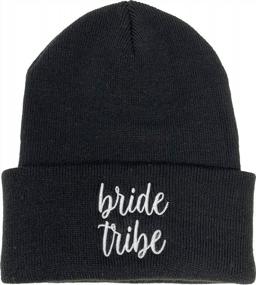 img 1 attached to Funky Junque Bride Tribe Knit Beanie With Embroidery - Warm And Stylish Skull Cap Hat For Brides