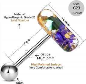 img 2 attached to 14G G23 титановый пластиковый цветок акриловый розовый язык штангой пирсинг ювелирные изделия