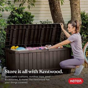 img 3 attached to Stay Clutter-Free Outdoors With Keter Kentwood 90 Gallon Resin Deck Box In Brown