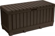 stay clutter-free outdoors with keter kentwood 90 gallon resin deck box in brown logo