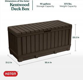 img 2 attached to Stay Clutter-Free Outdoors With Keter Kentwood 90 Gallon Resin Deck Box In Brown