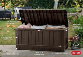img 1 attached to Stay Clutter-Free Outdoors With Keter Kentwood 90 Gallon Resin Deck Box In Brown