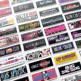 img 3 attached to 🚗 48-Piece Decal Set: Japanese Anime Car Stickers | Funny JDM Drift Car Decals | Cute Cartoon 2.9"x 1.1" Labels