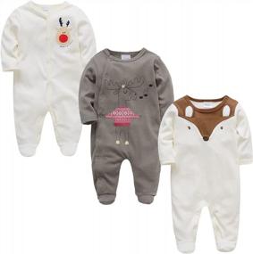 img 4 attached to 0-12 Month Infant Boy Jumpsuit - Kavkas Cotton Footed Romper One Piece Outfit