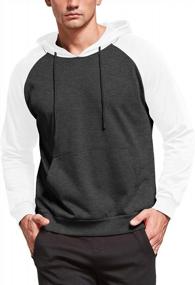 img 4 attached to Men'S Cotton Hooded Sweatshirt With Kangaroo Pocket - Casual Pull Over Hoodie With Long Sleeves