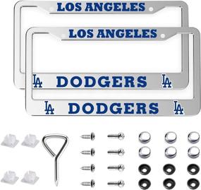 img 4 attached to 2 PCS Dodgers License Plate Frame