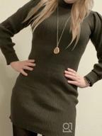 img 1 attached to Caracilia Women Turtleneck Long Sleeve Knit Pullover Sweater Dress Bodycon Mini Dress review by April Lee