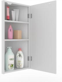 img 2 attached to Eclife 24" Wall Mounted Corner Medicine Cabinet W/ Mirror & Triple Shelf Storage - White