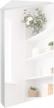 eclife 24" wall mounted corner medicine cabinet w/ mirror & triple shelf storage - white logo