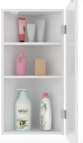 img 3 attached to Eclife 24" Wall Mounted Corner Medicine Cabinet W/ Mirror & Triple Shelf Storage - White