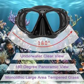 img 3 attached to WACOOL Professional Adult & Teen Snorkel Diving Scuba Gear Set - Anti-Fog Coated Glass, Silicon Mouth Piece, Purge Valve & Anti-Splash.
