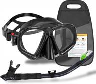 wacool professional adult & teen snorkel diving scuba gear set - anti-fog coated glass, silicon mouth piece, purge valve & anti-splash. логотип