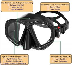 img 1 attached to WACOOL Professional Adult & Teen Snorkel Diving Scuba Gear Set - Anti-Fog Coated Glass, Silicon Mouth Piece, Purge Valve & Anti-Splash.
